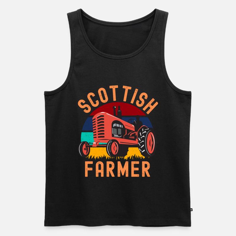Schottischer Bauer auf Traktor - Männer Premium Bio Tank Top - Schwarz
