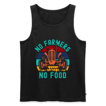 Pas d’agriculteurs pas de tracteur alimentaire - Débardeur bio Premium Homme - noir - Devant - Michal (187cm)