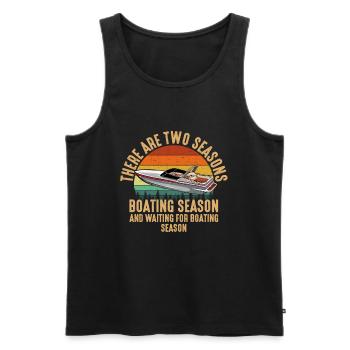 Two Seasons Of Boating, motor boating - Men's Premium Organic Tank Top - black - Front - Michal (187cm)