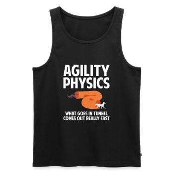 Dog agility physics, agility dog - Débardeur bio Premium Homme - noir - Devant - AI Model Male 178 light (178cm)