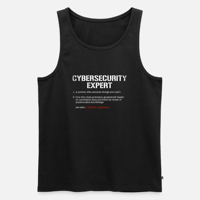 Cybersecurity Expert Definition, cyber security - Männer Premium Bio Tank Top - Schwarz
