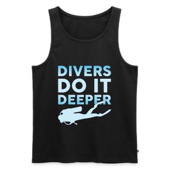 Plongée Plongée Plongée Diving mer eau Dive cadeau - Débardeur bio Premium Homme - noir - Devant - AI Model Male 178 light (178cm)