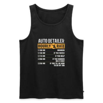 Car Detailer Hourly Rate, auto detailing - Men's Premium Organic Tank Top - black - Front - AI Model Male 178 light (178cm)