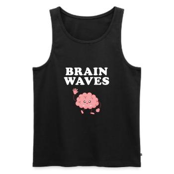 brain waves, neurology brain neuroscience - Débardeur bio Premium Homme - noir - Devant - Michal (187cm)