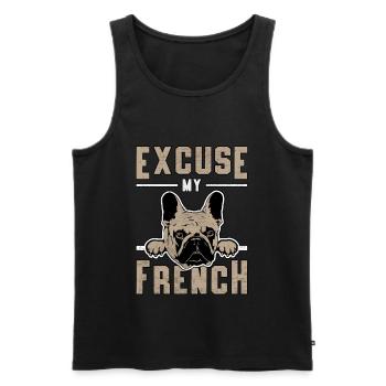 Chien chien chien de chien vintage cadeau - Débardeur bio Premium Homme - noir - Devant - Michal (187cm)