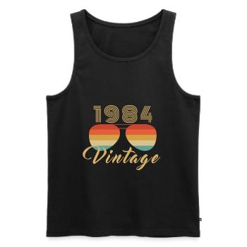 Jahrgang 1984 Cool Good Vibes Sonnenbrille - Männer Premium Bio Tank Top - Schwarz - Vorne - Michal (187cm)