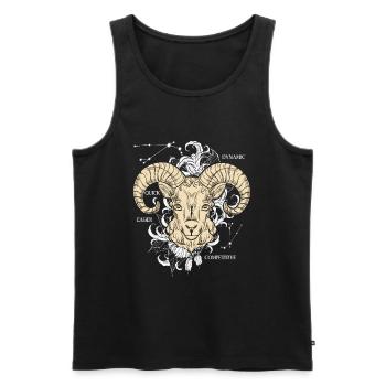 Sternzeichen Steinbock - Männer Premium Bio Tank Top - Schwarz - Vorne - AI Model Male 178 light (178cm)