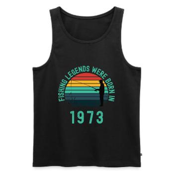 Angellegenden wurden 1973 geboren - Männer Premium Bio Tank Top - Schwarz - Vorne - Michal (187cm)