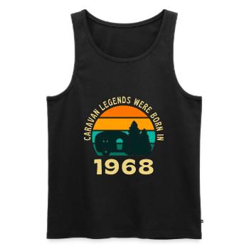 Camping legenden Geboren 1968 Caravan - Männer Premium Bio Tank Top - Schwarz - Vorne - Michal (187cm)