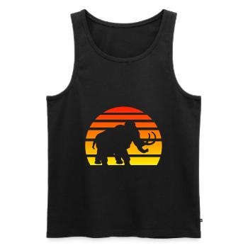Mammouth silhouette coucher de soleil âge de pierre - Débardeur bio Premium Homme - noir - Devant - AI Model Male 178 light (178cm)