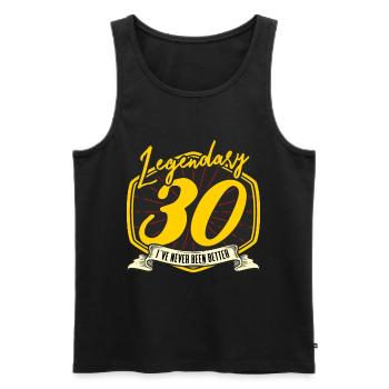 Légende du 30e anniversaire Légendaire 30 ans - Débardeur bio Premium Homme - noir - Devant - AI Model Male 178 light (178cm)