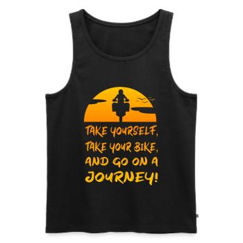 Motorcycle Saying Adventure Motorcycling Biker - Men's Premium Organic Tank Top - black - Front - Michal (187cm)
