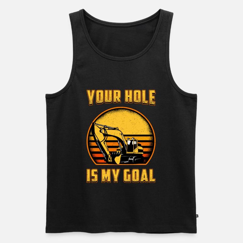 Bagger Bauarbeiter Baggerfahrer Baggern Geschenk - Männer Premium Bio Tank Top - Schwarz