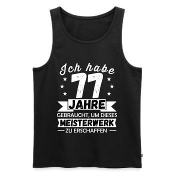 77. Geburtstag Meisterwerk 77 Jahre Geschenk - Männer Premium Bio Tank Top - Schwarz - Vorne - Michal (187cm)