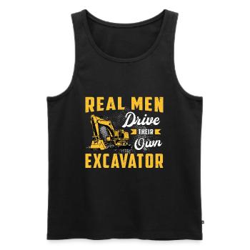Baggerfahrer Bagger Bauarbeiter Baggern Geschenk - Männer Premium Bio Tank Top - Schwarz - Vorne - Michal (187cm)