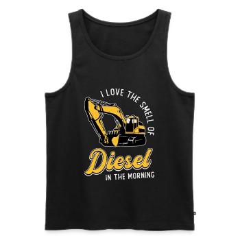 Baggerfahrer Bauarbeiter Bagger Baggern Geschenk - Männer Premium Bio Tank Top - Schwarz - Vorne - Michal (187cm)