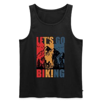 Let's go biking. Biking in Nature. - Männer Premium Bio Tank Top - Schwarz - Vorne - Michal (187cm)