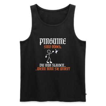 Pinguine sind Vögel die fliegen wenn man sie wirft - Männer Premium Bio Tank Top - Schwarz - Vorne - AI Model Male 178 light (178cm)