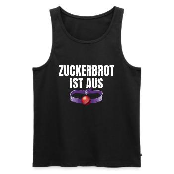 Zuckerbrot ist aus schwarzer Humor, die gute Zeit - Männer Premium Bio Tank Top - Schwarz - Vorne - Michal (187cm)