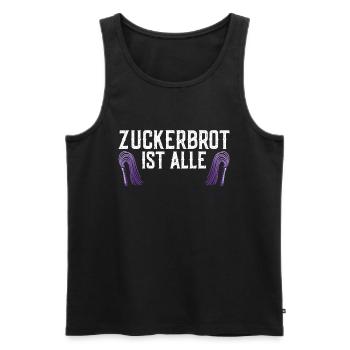 Zuckerbrot ist aus schwarzer Humor, die gute Zeit - Männer Premium Bio Tank Top - Schwarz - Vorne - Michal (187cm)