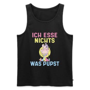 Ich esse nichts was pupst Veganer und Vegetarier - Männer Premium Bio Tank Top - Schwarz - Vorne - Michal (187cm)