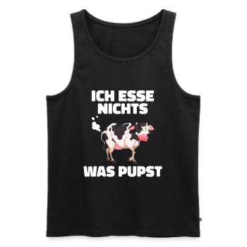 Ich esse nichts was pupst Veganer und Vegetarier - Männer Premium Bio Tank Top - Schwarz - Vorne - Michal (187cm)