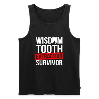 wisdom tooth extraction survivor, wisdom teeth - Männer Premium Bio Tank Top - Schwarz - Vorne - AI Model Male 178 light (178cm)