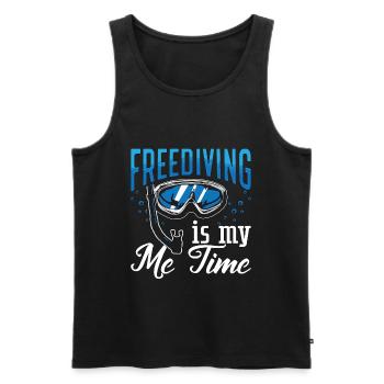Freediving Freediving Freediver Diving Gift - Men's Premium Organic Tank Top - black - Front - AI Model Male 178 light (178cm)
