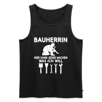 Bauherrin Hausbau und Häuslebauer Baustelle - Männer Premium Bio Tank Top - Schwarz - Vorne - Michal (187cm)