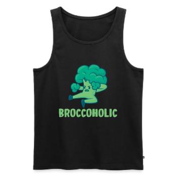 Broccoholic Légumes Végétariens Végétariens et Gesu - Débardeur bio Premium Homme - noir - Devant - Michal (187cm)