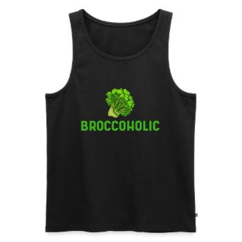 Broccoholic Vegan Food Nutrition Vegan - Men's Premium Organic Tank Top - black - Front - Michal (187cm)