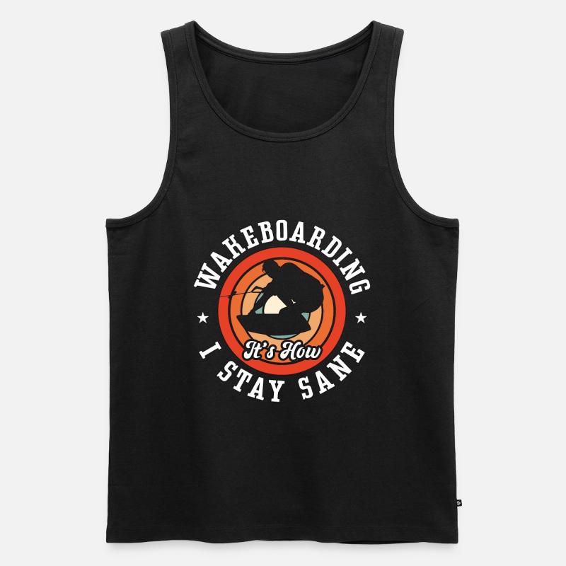 Wakeboard Wakeboarder Wake Wakeboarden Geschenk - Männer Premium Bio Tank Top - Schwarz