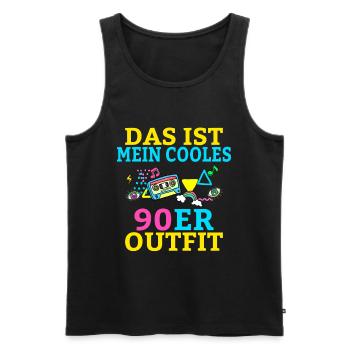 Das ist mein cooles 90er Outfit 90ziger Kostüme 90 - Männer Premium Bio Tank Top - Schwarz - Vorne - Michal (187cm)