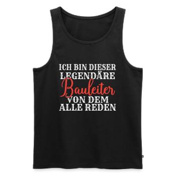 Ich bin dieser legendäre von dem alle reden - Männer Premium Bio Tank Top - Schwarz - Vorne - Michal (187cm)