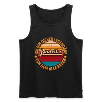 Ich bin dieser legendäre von dem alle reden - Männer Premium Bio Tank Top - Schwarz - Vorne - Michal (187cm)