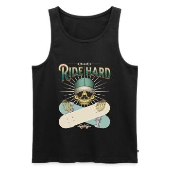 Ride hard - Men's Premium Organic Tank Top - black - Front - AI Model Male 178 light (178cm)
