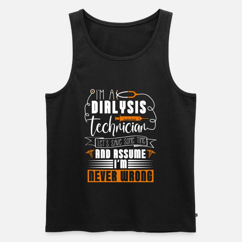 Dialyse Nephrologie Dialysetechniker Geschenk - Männer Premium Bio Tank Top - Schwarz