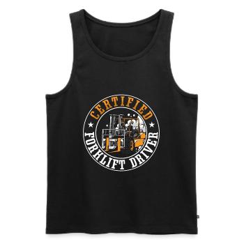 Staplerfahrer Stapler Coole Gabelstapler Geschenk - Männer Premium Bio Tank Top - Schwarz - Vorne - Michal (187cm)