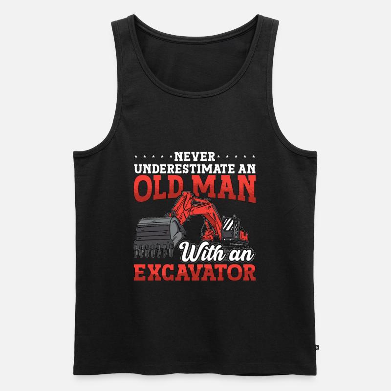 Bauarbeiter Baggern Baggerfahrer Bagger Geschenk - Männer Premium Bio Tank Top - Schwarz