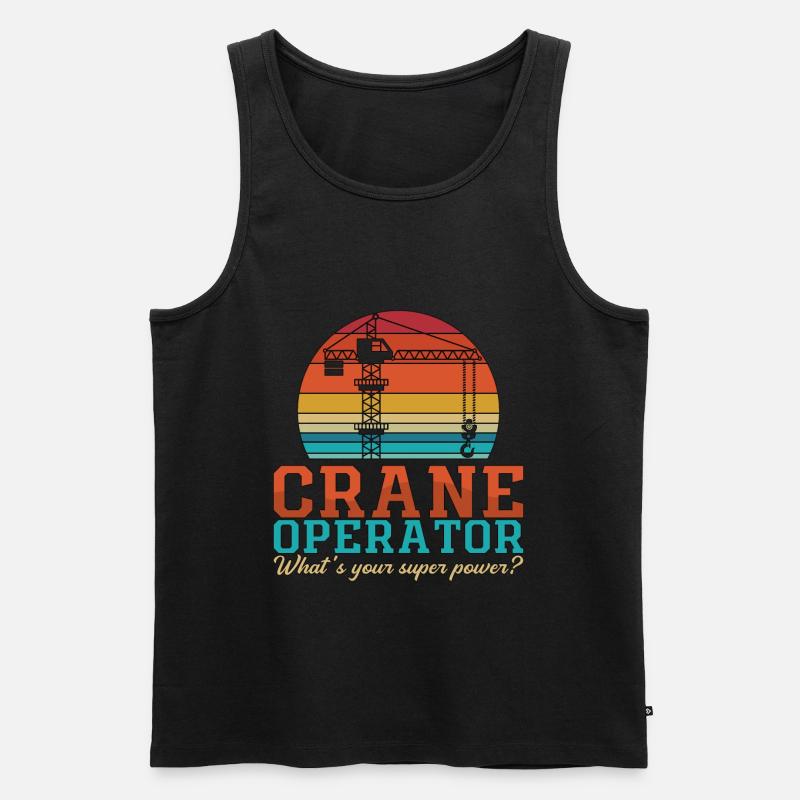 Kranführer Kranfahrer Bauarbeiter Kran Geschenk - Männer Premium Bio Tank Top - Schwarz