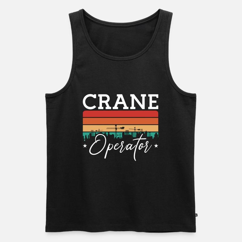 Kranführer Bauarbeiter Arbeit Kranfahrer Geschenk - Männer Premium Bio Tank Top - Schwarz