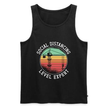 Construction Worker Construction Crane Operator Crane Driver Gift - Men's Premium Organic Tank Top - black - Front - Michal (187cm)