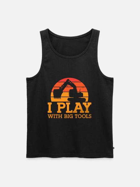 Bauarbeiter Baggern Baggerfahrer Bagger Geschenk - Männer Premium Bio Tank Top - Schwarz