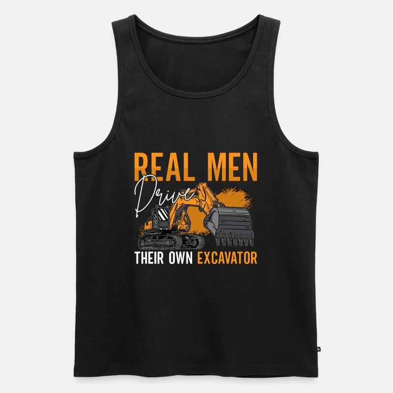 Bagger Bauarbeiter Baggern Baggerfahrer Geschenk - Männer Premium Bio Tank Top - Schwarz