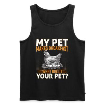 My Pet Makes Breakfast Lustiger Spruch - Männer Premium Bio Tank Top - Schwarz - Vorne - Michal (187cm)