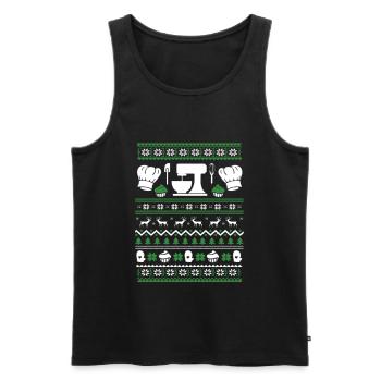 Ugly Christmas Baking Cooking Christmas - Men's Premium Organic Tank Top - black - Front - AI Model Male 178 light (178cm)