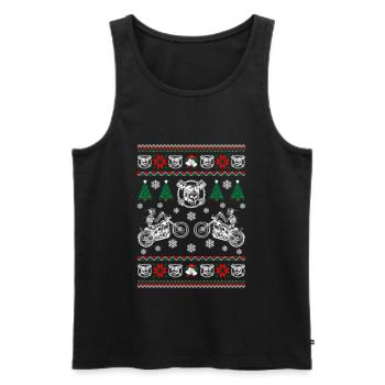 Biker Ugly Christmas - Men's Premium Organic Tank Top - black - Front - AI Model Male 178 light (178cm)