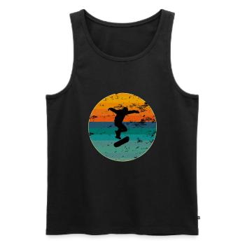 Skateboarder Skateboard Skate Skater Retro skaten - Männer Premium Bio Tank Top - Schwarz - Vorne - AI Model Male 178 light (178cm)