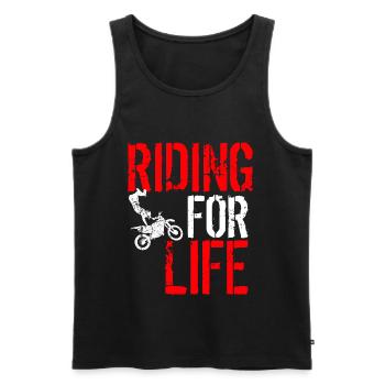 Riding Buddies for life - Débardeur bio Premium Homme - noir - Devant - AI Model Male 178 light (178cm)