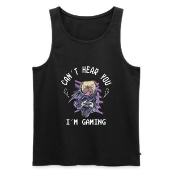 Can't Hear You I'm Gaming Mops Kawaii - Männer Premium Bio Tank Top - Schwarz - Vorne - AI Model Male 178 light (178cm)